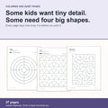 Calm Coloring and Quiet Pages: 37 pages, each marked for how busy it is before you print