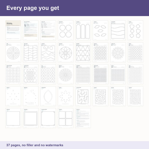 All 37 pages in Calm Coloring and Quiet Pages